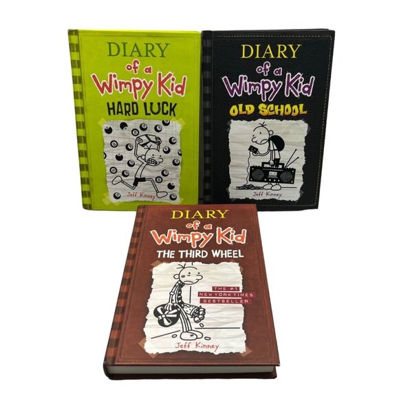 Diary of a Wimpy Kid Book Lot of 3 Hard Luck 3rd Wheel Old School Jeff Kinney HC - Picture 10 of 10